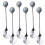 6Pcs Ceramic Handle Mini Ice Cream Spoons Grey Home Tableware 3