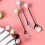 6Pcs Ceramic Handle Mini Ice Cream Spoons Grey Home Tableware 9