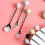 6Pcs Ceramic Handle Mini Ice Cream Spoons Grey Home Tableware 6