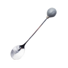 6Pcs Ceramic Handle Mini Ice Cream Spoons Grey Home Tableware