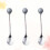 6Pcs Ceramic Handle Mini Ice Cream Spoons Grey Home Tableware 5