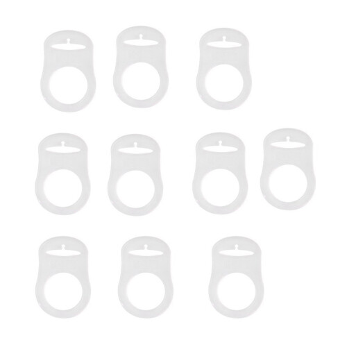 10pcs silicone baby pacifier clips holders rings gaskets transparent