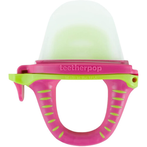 Teetherpop Fillable Silicone Teether for Babies - Breastmilk Popsicle Molds for Teething with Spill-Proof Sippy Slits - Freezable Baby Teethers for L
