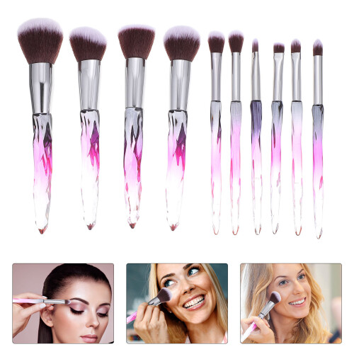 10 Pcs Makeup Brush Set Travel Foundation Accessories 2