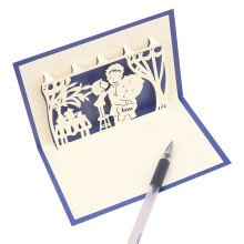 3d groetkaart vaderdag papiergravure voor feestdag