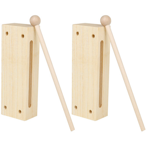 2 sets houten percussie-instrumenten met tokkels