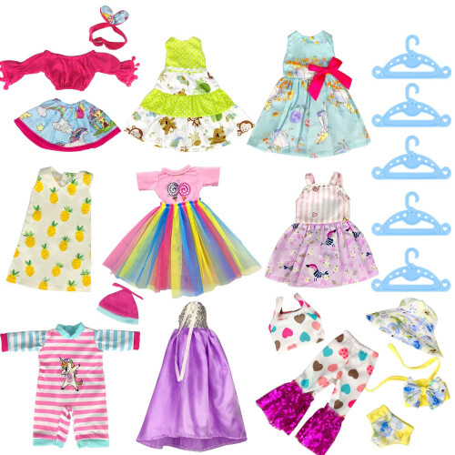 Wondoll 10-Sets Dolhes para American-14 polegadas-compat   veis com roupas e roupas artesanais de 14,5 polegadas de 14,5 polegadas, presente de ani 1