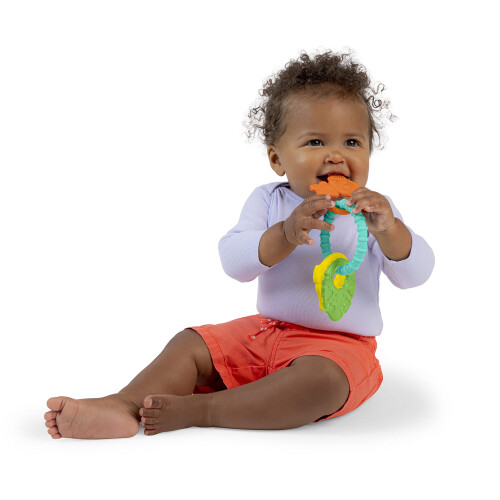 Bright Starts Bright Starts Tropical Chews Silicone Teething Ring - BPA-Free Monkey 1