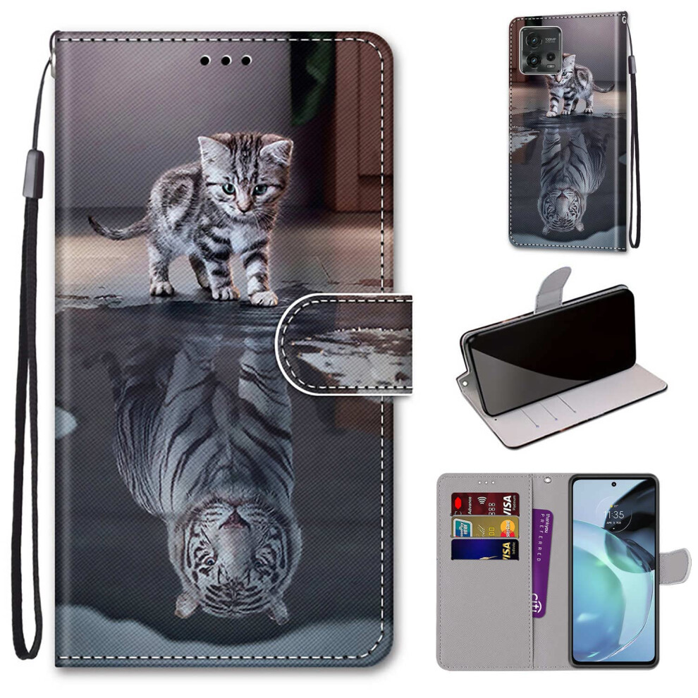 Case Compatible With Motorola Moto G72 Pu Leather Wallet Stand Case Flip Magnetic Card Slots Stand Function 9393856034420