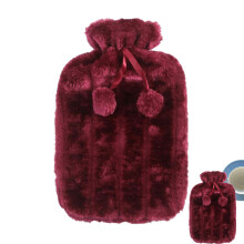 Hot Water Bottle Cloth Cover Sleeve 2 Liter Soft Faux Plush Pink Water Bottle Cover For Long-Lasting Comfort
