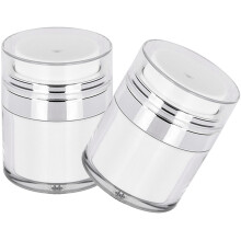 2pcs Facial Cream Bottle Airless Pump Jar Vacuum Moisturizer Container Small Cosmetic Bottles For Travel