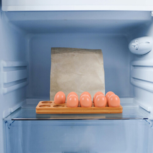 Porte-Œufs Bois Naturel Design Épuré Pour Plan De Travail 2