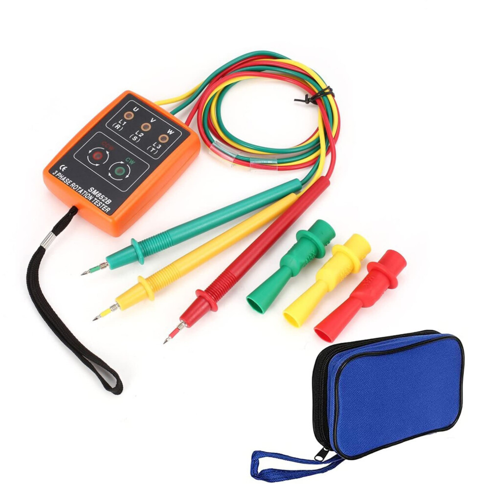 Portable Handheld Phase Rotating Field Tester Three-Phase Motor Rotation Indicator With Led And Buzzer For High Voltage 9354506983406