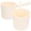 2Pcs Beige PP Water Dipper Long Handle Kitchen Ladle for Bathing 1