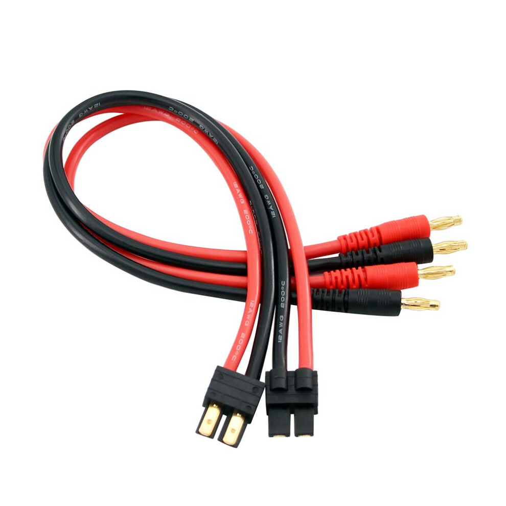 Trx Connector Plug To 4Mm Banana Plugs Battery Charge Lead Adapter Cable 12 Awg 30 Cm 2 Pcs For Traxxas 9084446135176