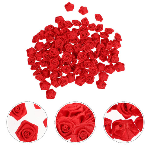100St Polyester Rozen DIY Borduurdecoraties Kledingaccessoires 2