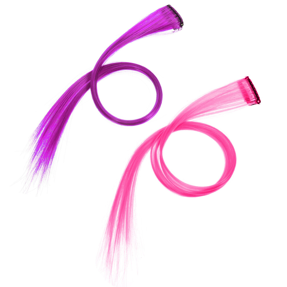 Totority Unisex 10Pcs Straight Colored Clip-In Hair Extensions For Women