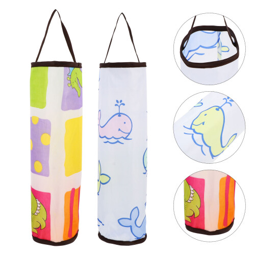 2 pcs bucket shape lightweight storage containers with hanging bags 1