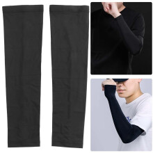 black ice silk uv-proof breathable arm sleeves for outdoor sports