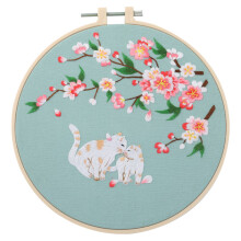 1 set diy borduurpakket kruissteek huishoudelijk borduurhoepel