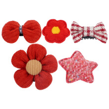 1Set Haaraccessoires Voor Rood Stoffen Haarclip Voor Kinderen