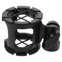 Uhf Holder Microphone Stand Shockproof Bracket 8.5x5.5x5.5cm Black