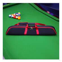 3x4 Pool Cue Case 900D Polyester With Adjustable Shoulder Strap Black And Red For Club Training And Female Players