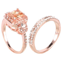 rose gold couple ring alloy fashion finger jewelry elegant design