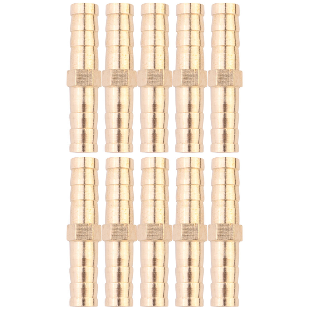 10Pcs 8Mm Brass Hose Barb Bulkhead Fitting Straight Pipe Connector 3303731960016