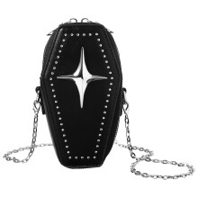 1Sac Femme PU Cuir Noir Vintage Sac Bandoulière Mode Durable