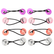 8Pièces Élastiques Fille Perles Double Bille Colorées