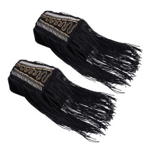 black tassel epaulet shoulder board badge bead fringe for men women