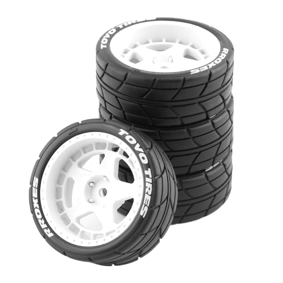 (White) Premium 4 Pieces RC Car Rubber Drift Tires 12mm Hub for HPI 110 RC-image-OPC-PKSDZ8H-NEW