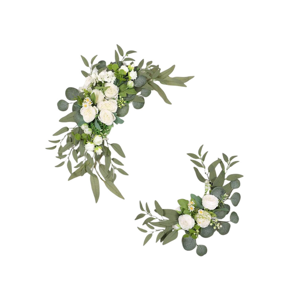 (White) Delicate Artificial Flower Swag Handcrafted with Gorgeous Peony for-image-OPC-PKSF26H-NEW