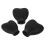 3pcs reusable heart silicone makeup brush covers black 10