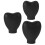 3pcs reusable heart silicone makeup brush covers black 11