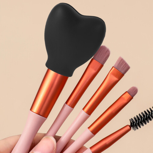 3pcs reusable heart silicone makeup brush covers black 2