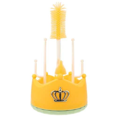 baby bottle drying holder portable rack with brush