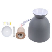 1Pc Simple Grey Pendant Light for Home Aluminum Wood Ceiling Lamp