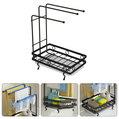 1Pc Desktop And Wall-Mounted Multi-Purpose Kitchen Sponge Rag Rack 2
