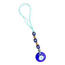 Raindrops Evil Eye Charm Pendant Blue Textile 1set 9.63x1.57x0.08in