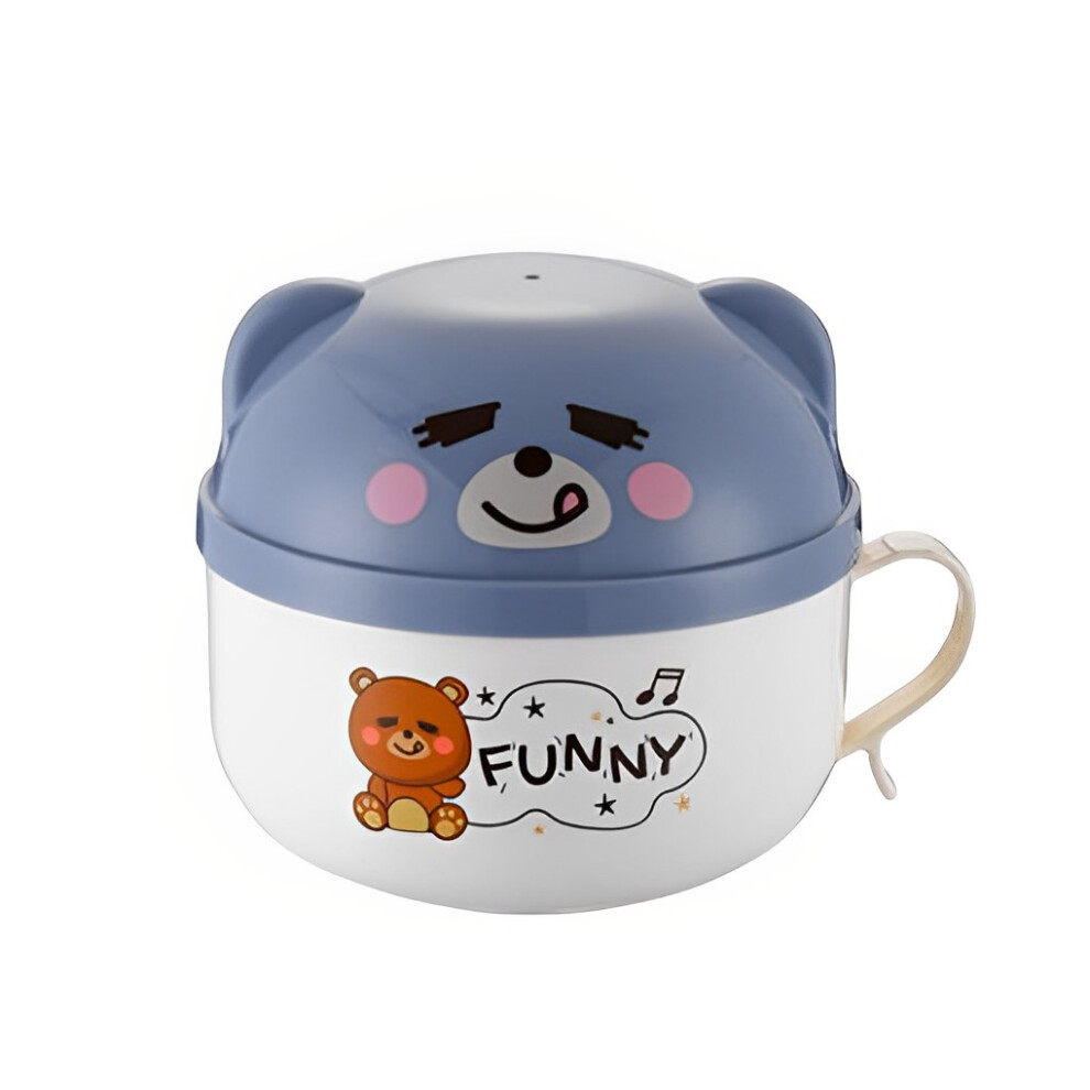 (Blue) Instant Noodle Bowl Stainless Steel with Lid Cute Style Lunch Box Room-image-OPC-PKSFD8V-NEW