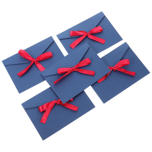 10pcs postcard envelope with bow tie for invitation and blessing cards