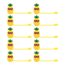 10pcs reusable straw covers cartoon pineapple with eyewear tips