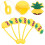 10pcs reusable straw covers cartoon pineapple with eyewear tips 7