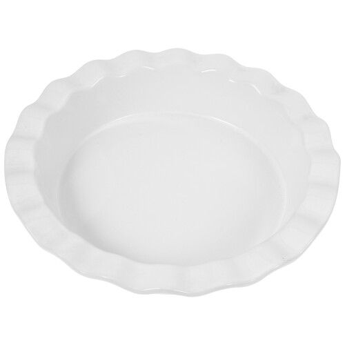 White Ceramic Oven Plate Round Multipurpose Baking Tray 2