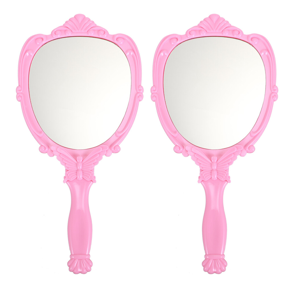 Artibetter 2Pcs Foldable Portable Makeup Mirror With Handle