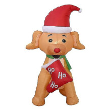 Christmas Inflatable Dog Bites Socks Led Light Toy Merry Christmas Ornaments Lighted Inflatable Xma
