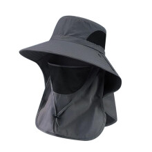 Sun Hats Breathable Wide Brim Fisherman Hat UV Protection Outdoor Cap For Hiking Camping Gray Youth 12-16