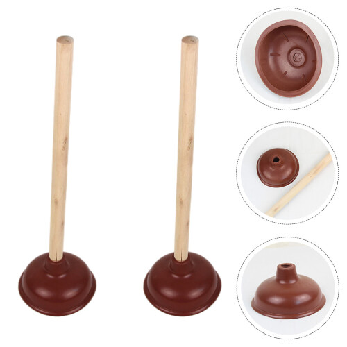 2 gummipfropfen mit holzgriff für abfluss und ( ) 1
